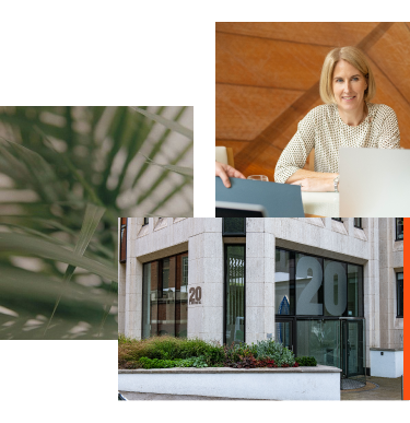 collage of indemnity professional and a shot of inside the office