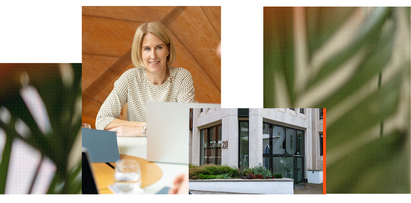 collage of indemnity professional and a shot of outside the office